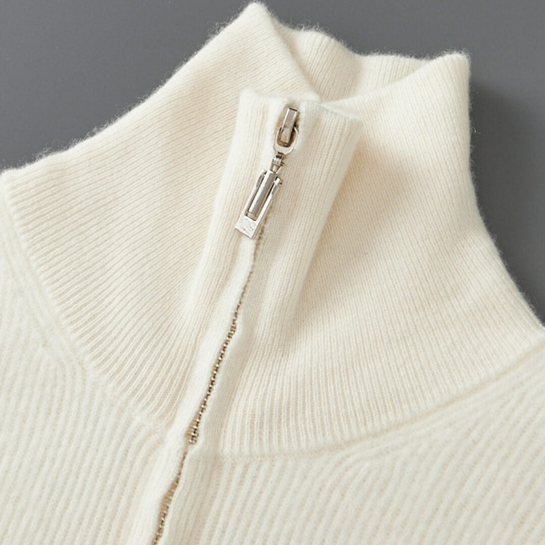 Luciano Cashmere Zip Cardigan