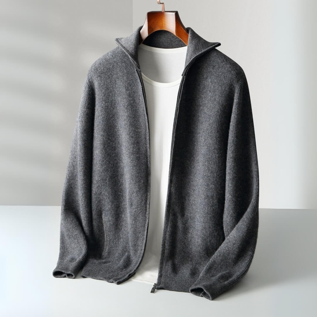 Luciano Cashmere Zip Cardigan