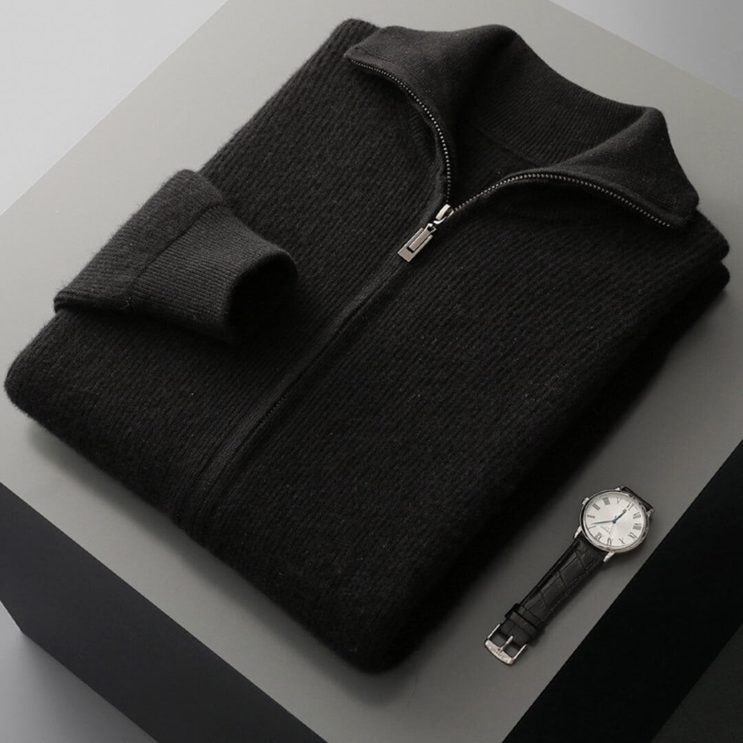 Luciano Cashmere Zip Cardigan