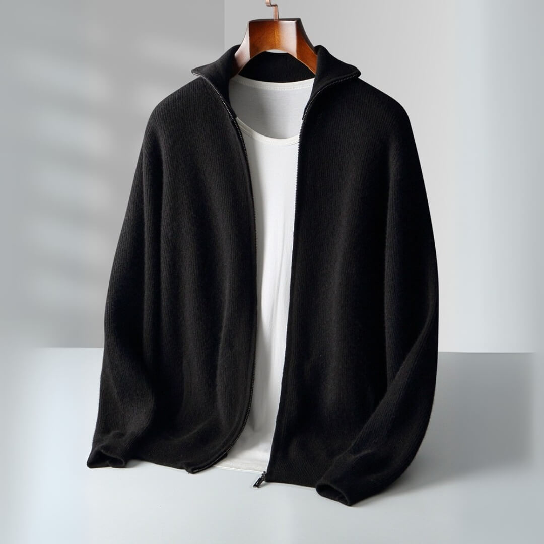 Luciano Cashmere Zip Cardigan