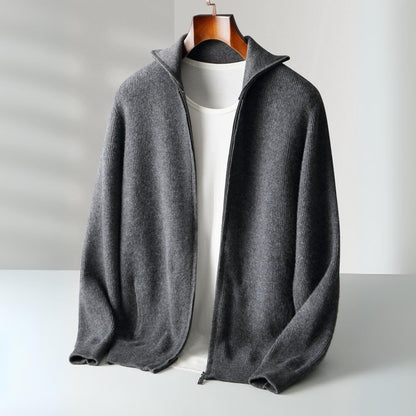 Luciano Cashmere Zip Cardigan