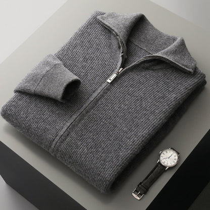 Luciano Cashmere Zip Cardigan