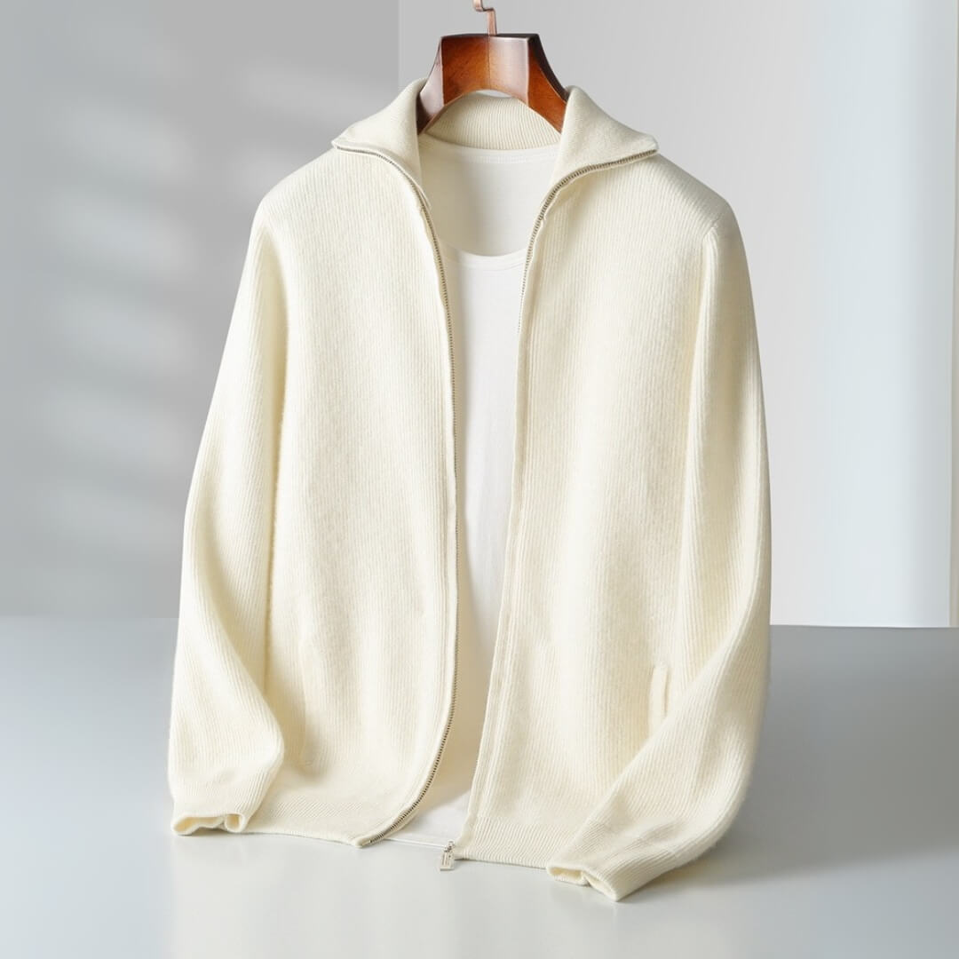 Luciano Cashmere Zip Cardigan