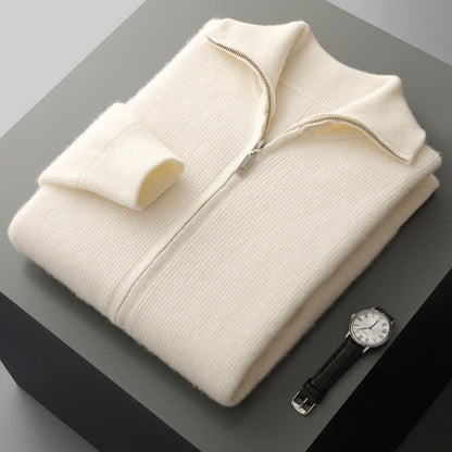 Luciano Cashmere Zip Cardigan