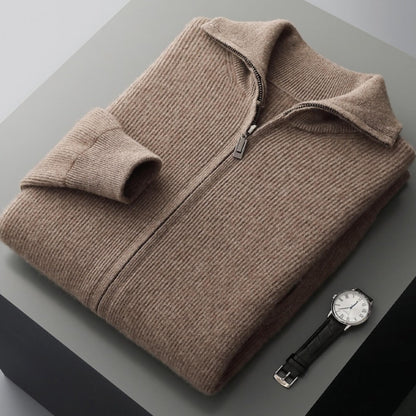 Luciano Cashmere Zip Cardigan